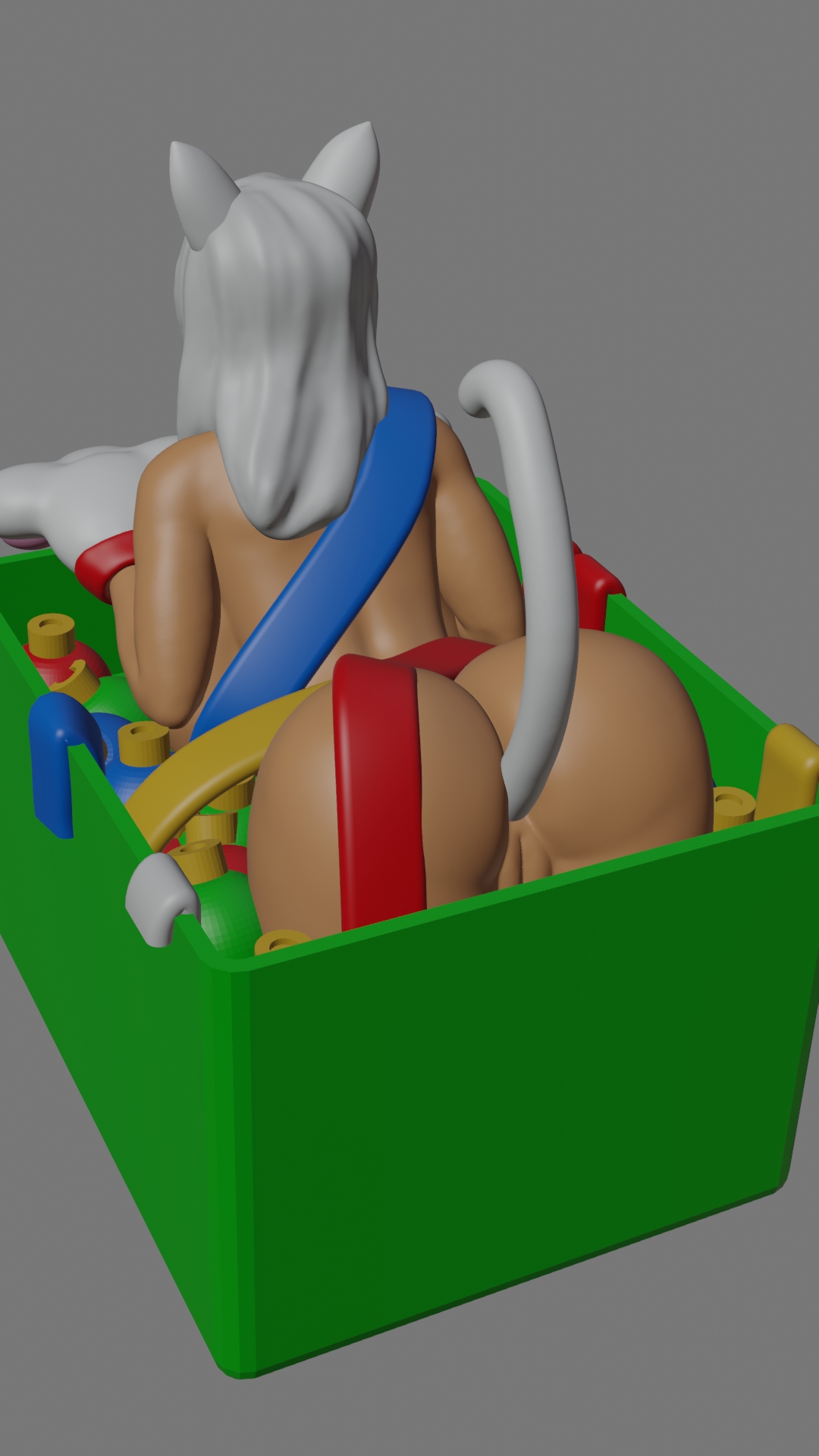 Read more about the article Sexy christmas catgirl in a box – 3D printable 3D model